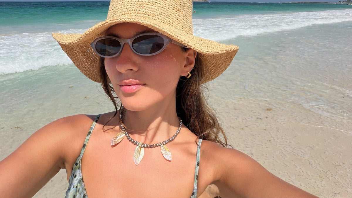 Mother of Pearl Leaf Necklace
