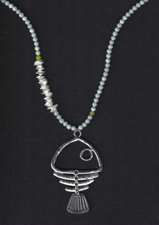 Blue Fish Pendant Necklace